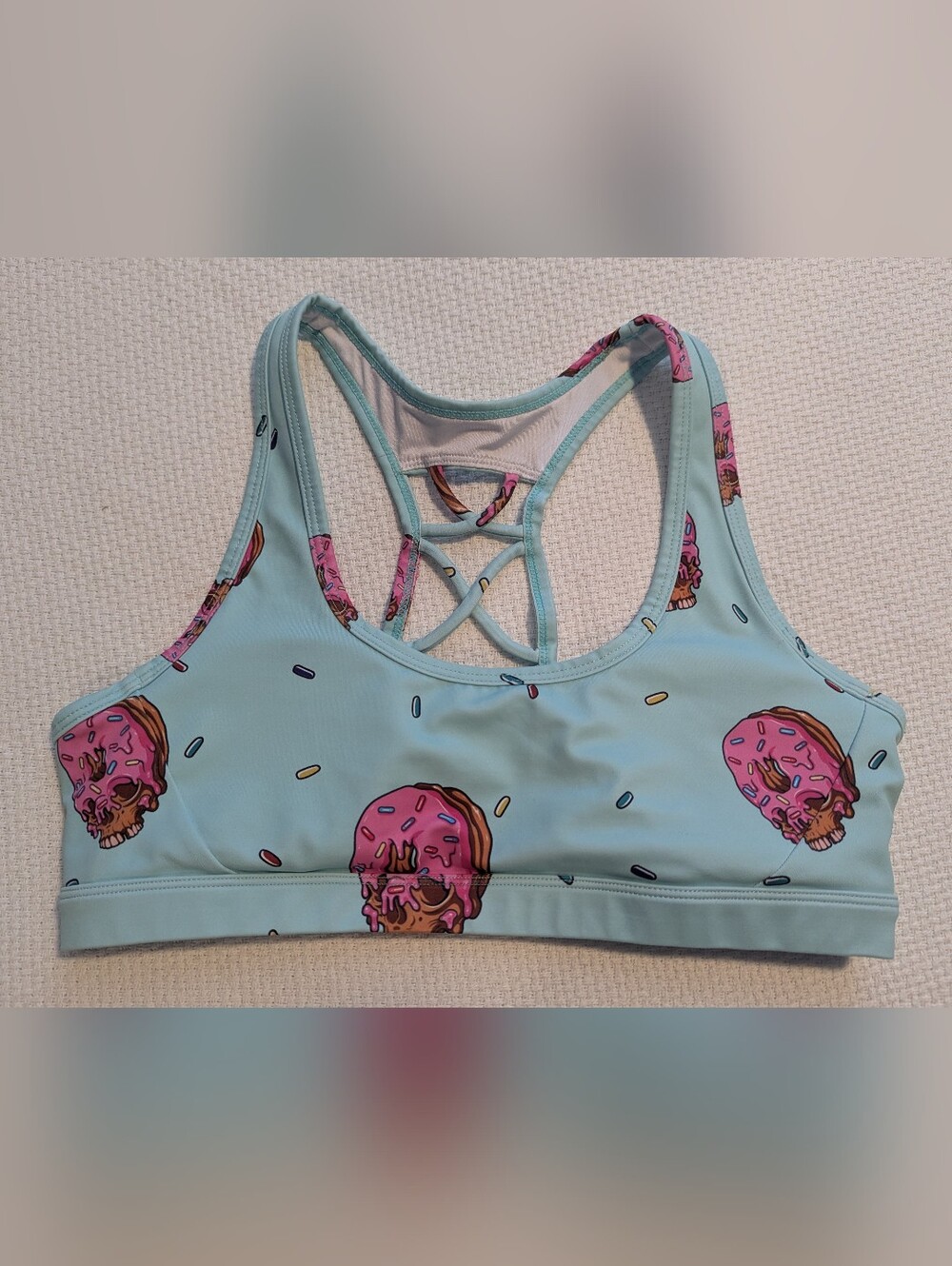 Feed me fight me donut Sports Bra Sz.M